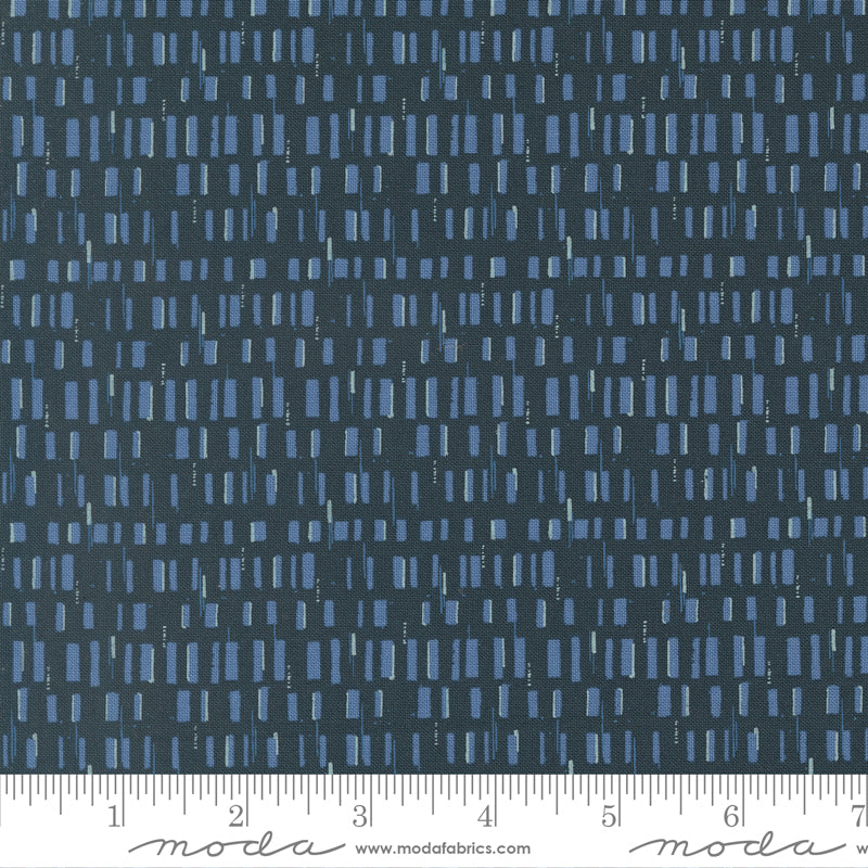 Rêverie florale - Tissu toile bleu brillant non blanchi