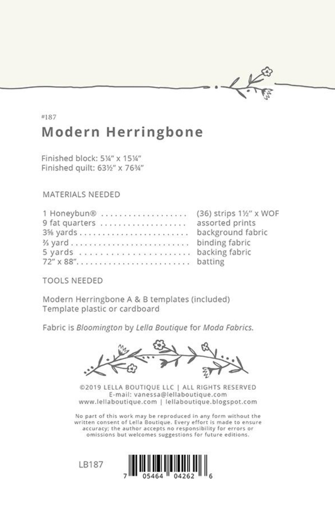 Modern Herringbone Pattern by Lella Boutique