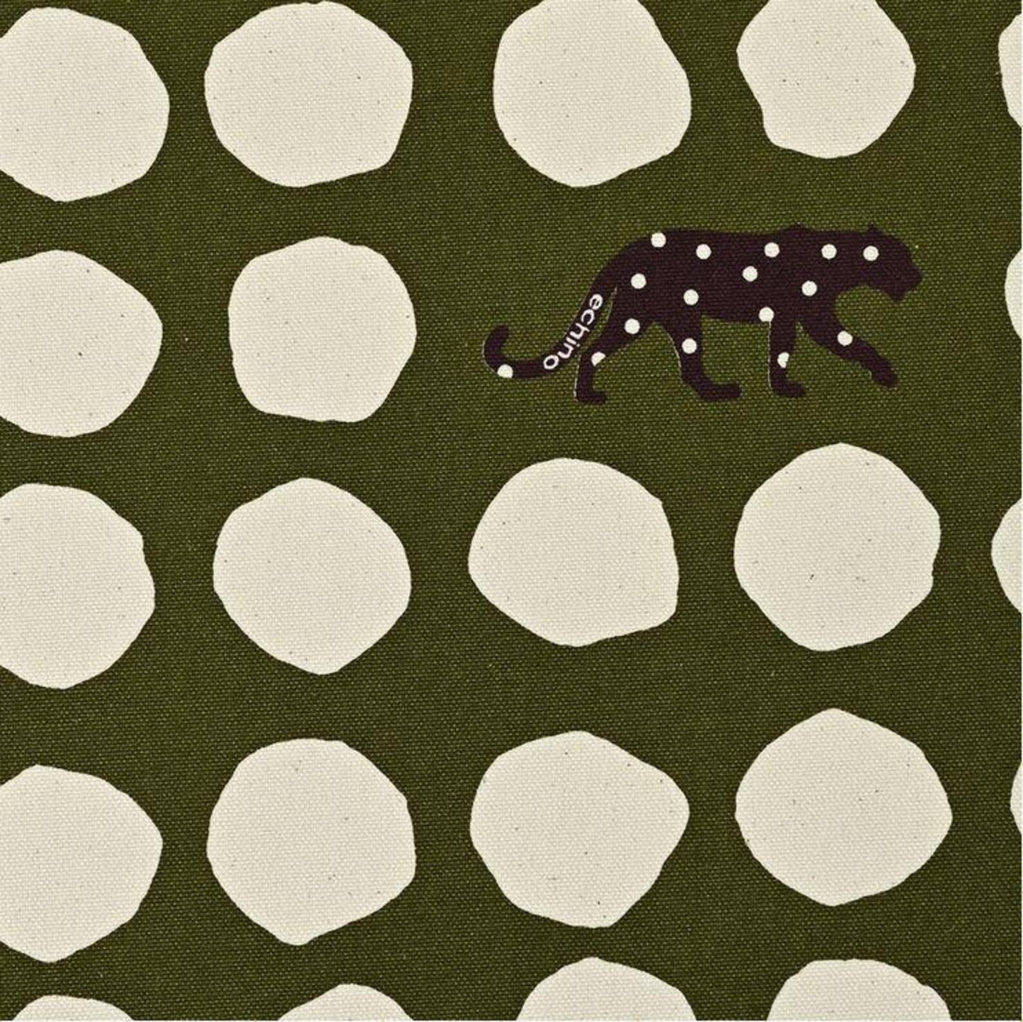 Echino Cotton Sailcloth - Panther in Olive