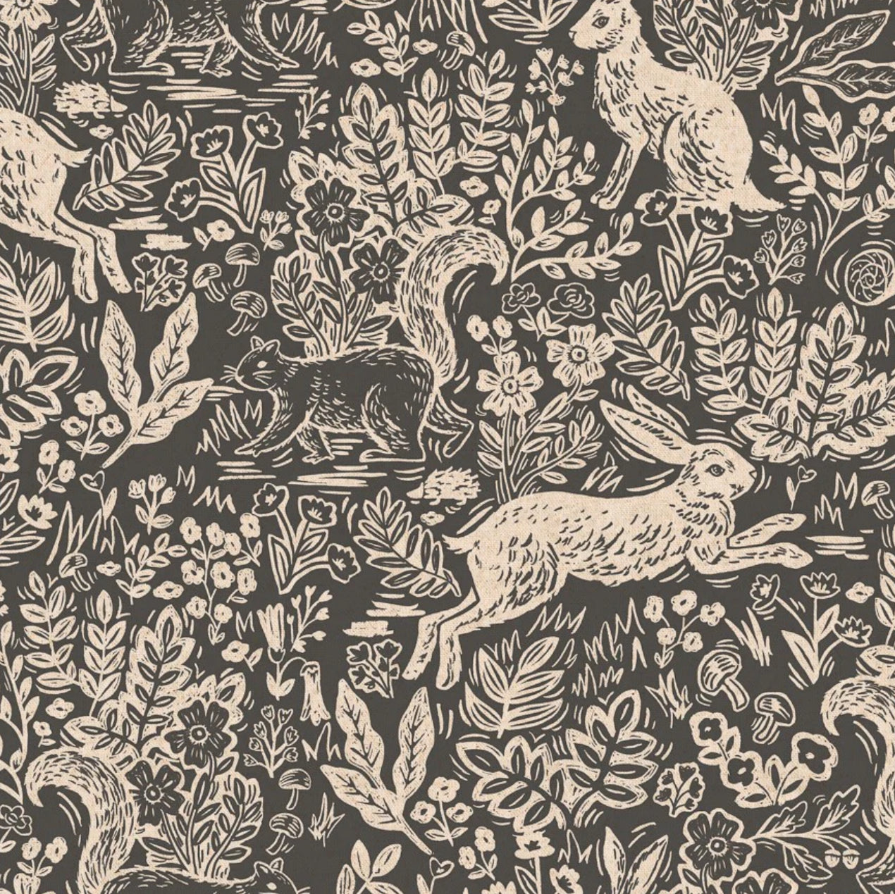 Rifle Paper Co - Wildwood, Fable in Grey Canvas