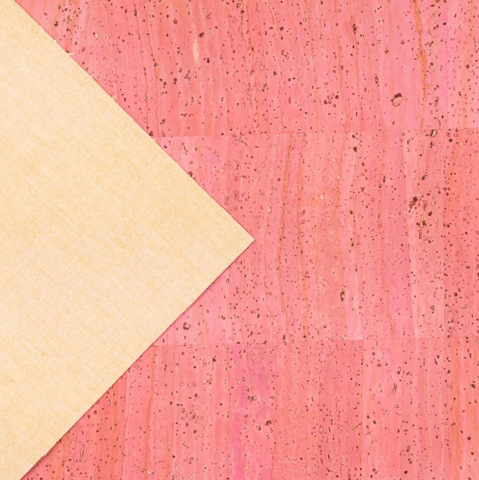 Cork Fabric - Coral Pink