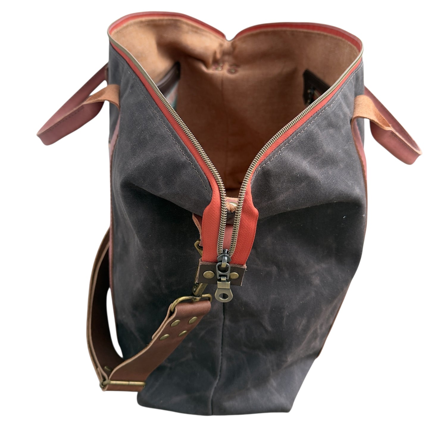 Oxbow Tote, Weekender Bag - Brown Waxed Canvas