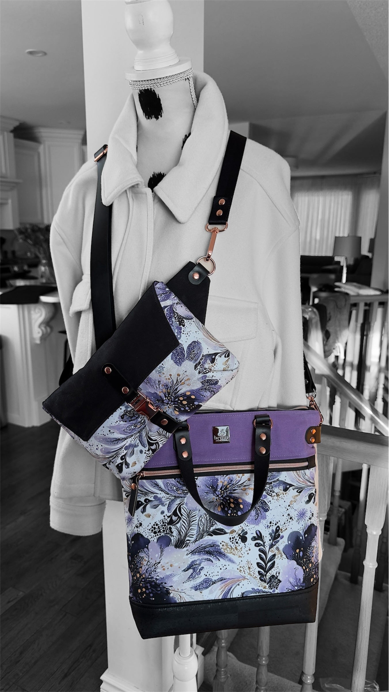 Haralson Crossbody Bag - Purple Floral
