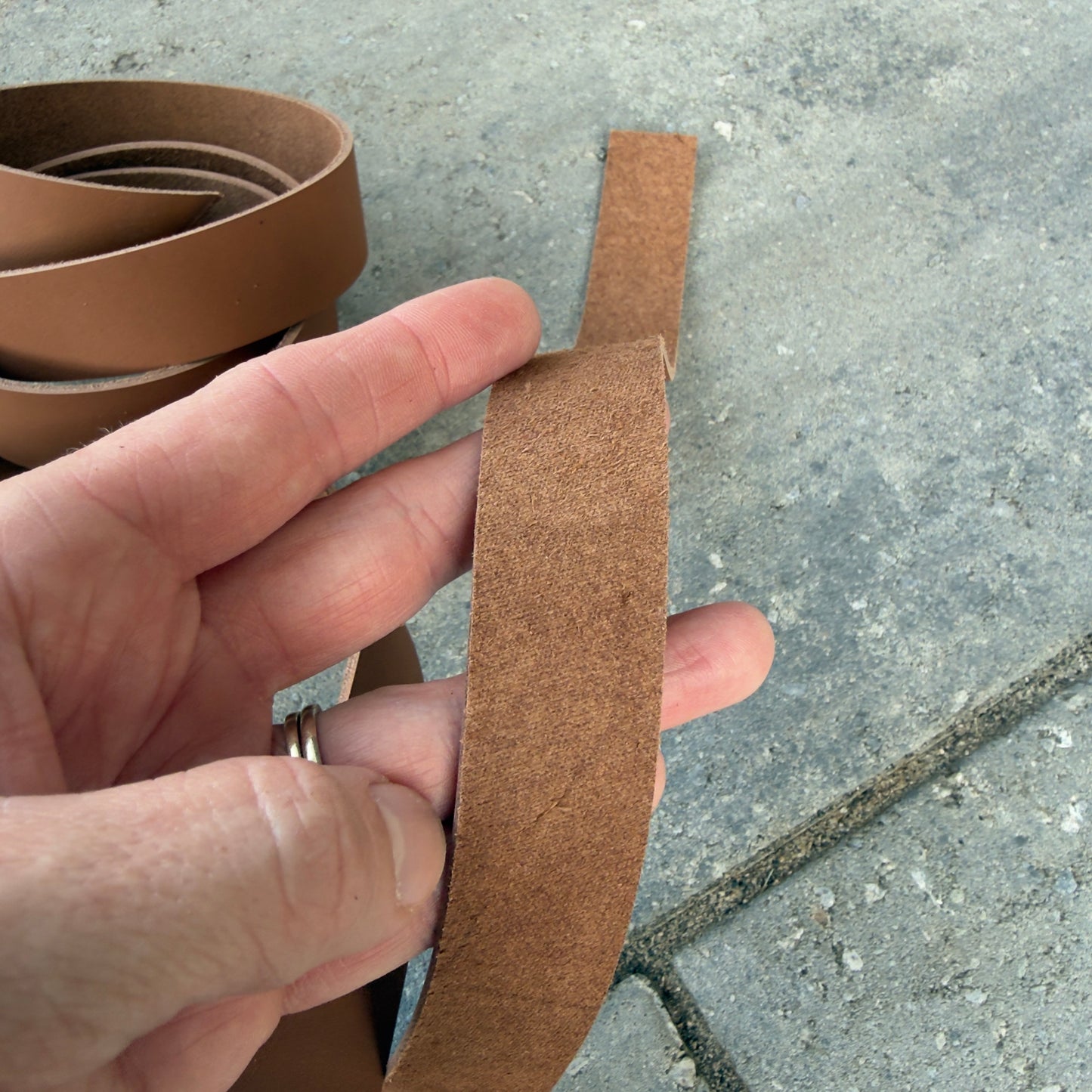Bean Teak Leather Strap Blank