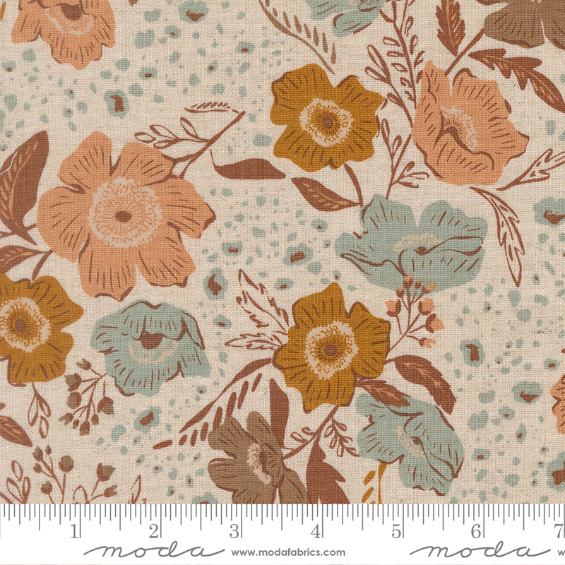 Flora Flourish Mochi Linen in Eggshell