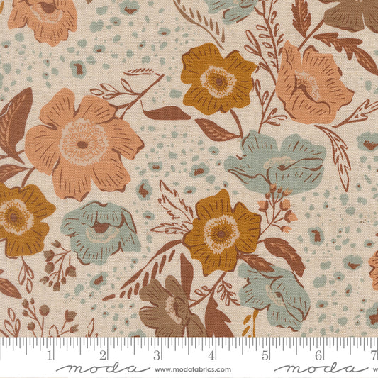 Flora Flourish Mochi Linen in Eggshell