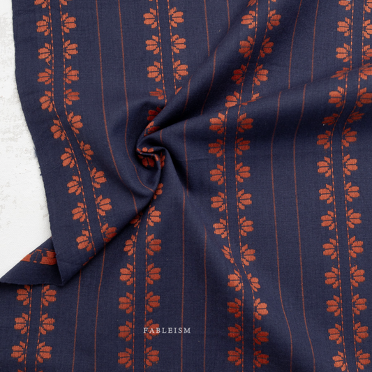 Fableism - Fine & Dandy - Deco Stripe in Navy Spice