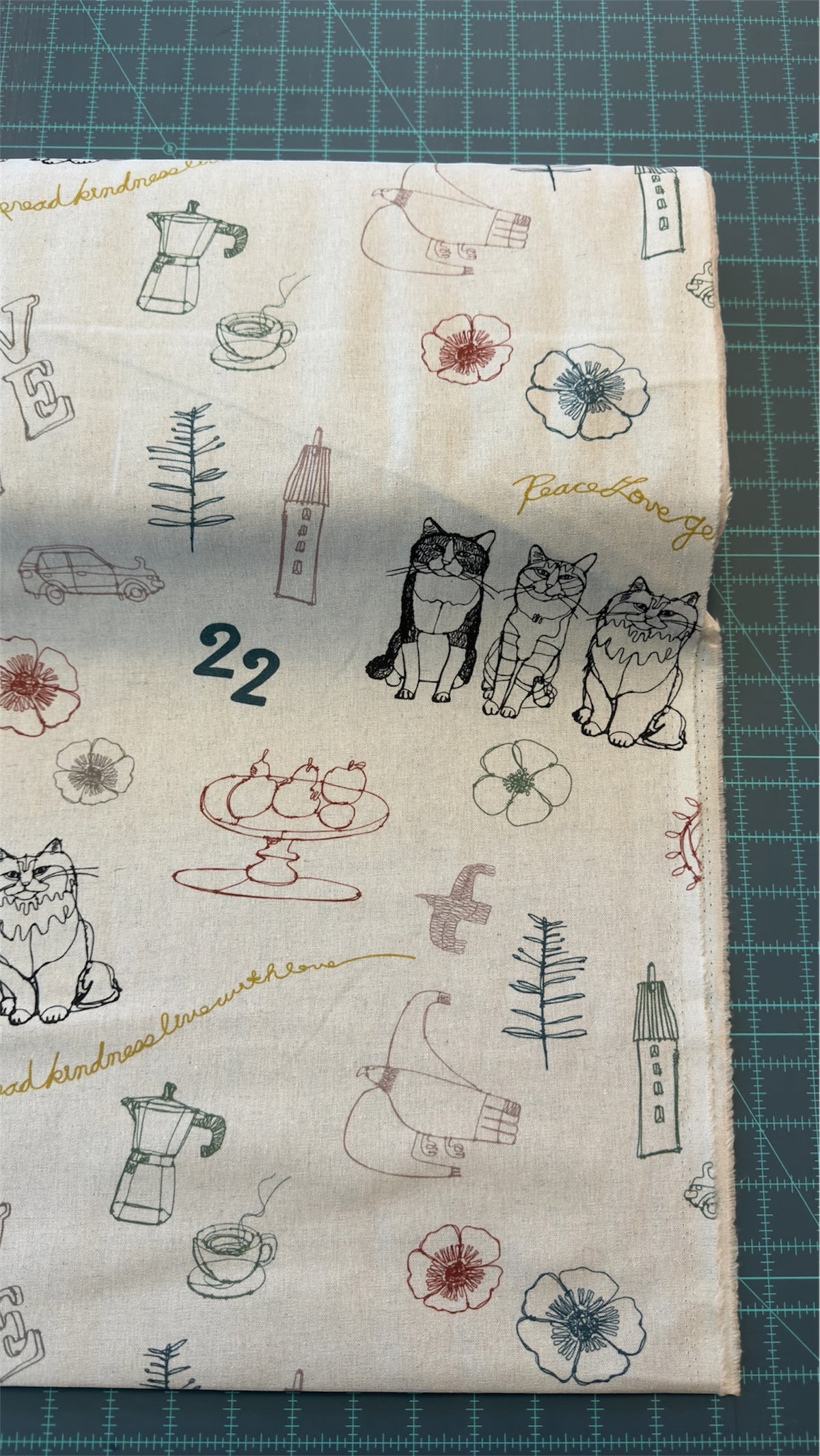 +HAyU Cat Trio Cotton Linen Canvas
