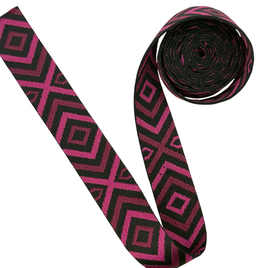 Double Diamond Webbing - Raspberry