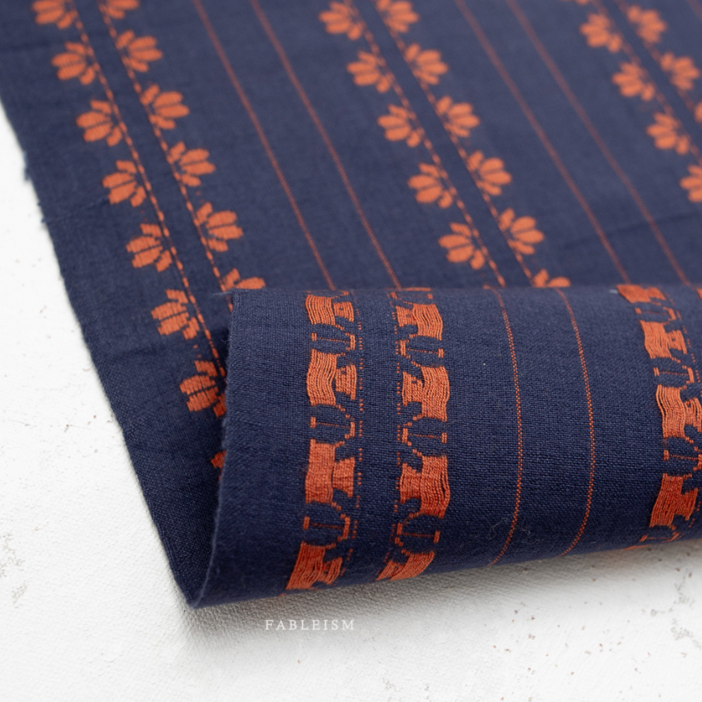 Fableism - Fine & Dandy - Deco Stripe in Navy Spice