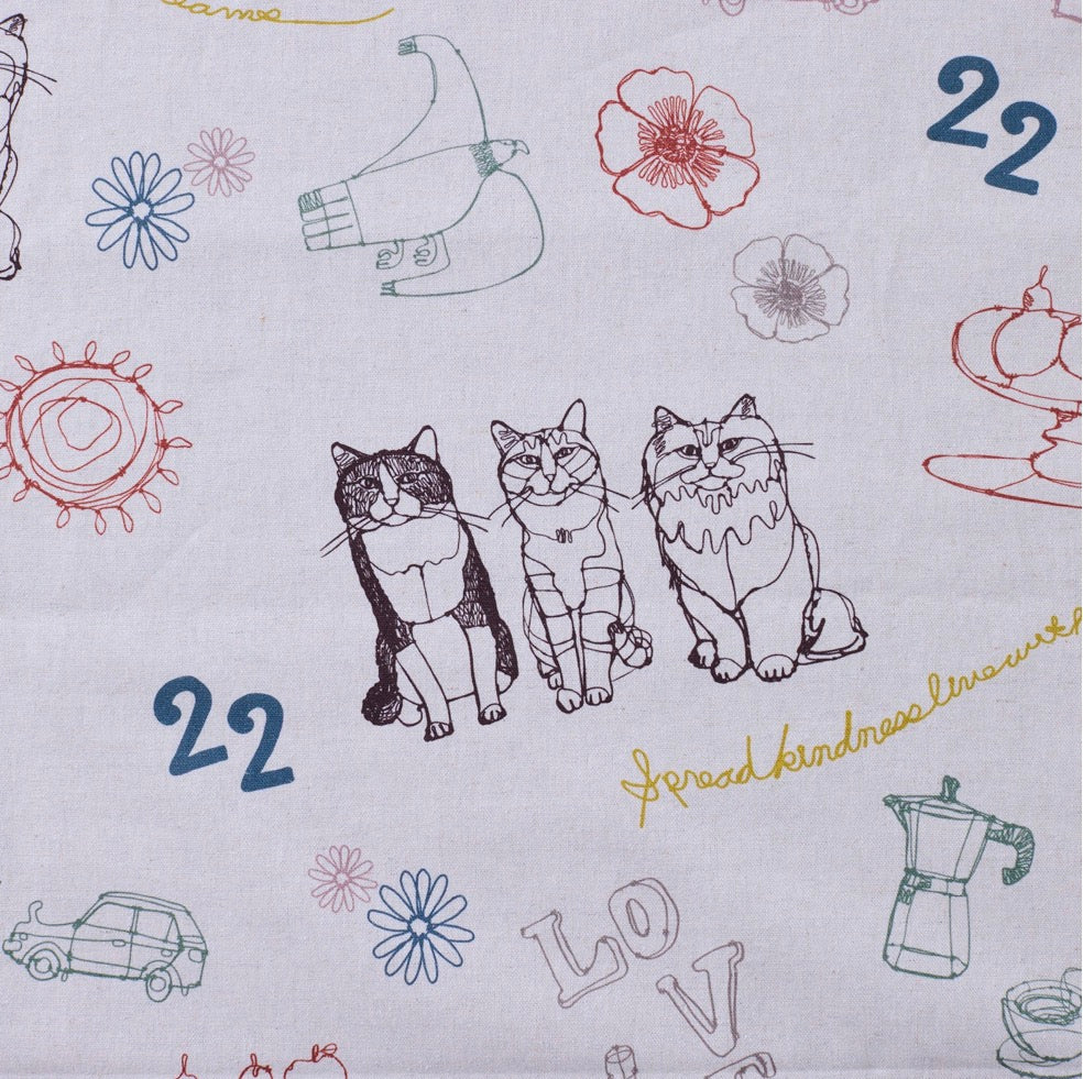 +HAyU Cat Trio Cotton Linen Canvas