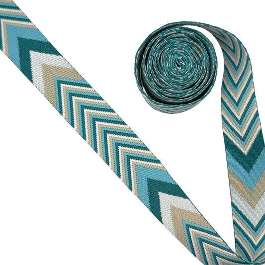 Chevron Webbing - Turquoise