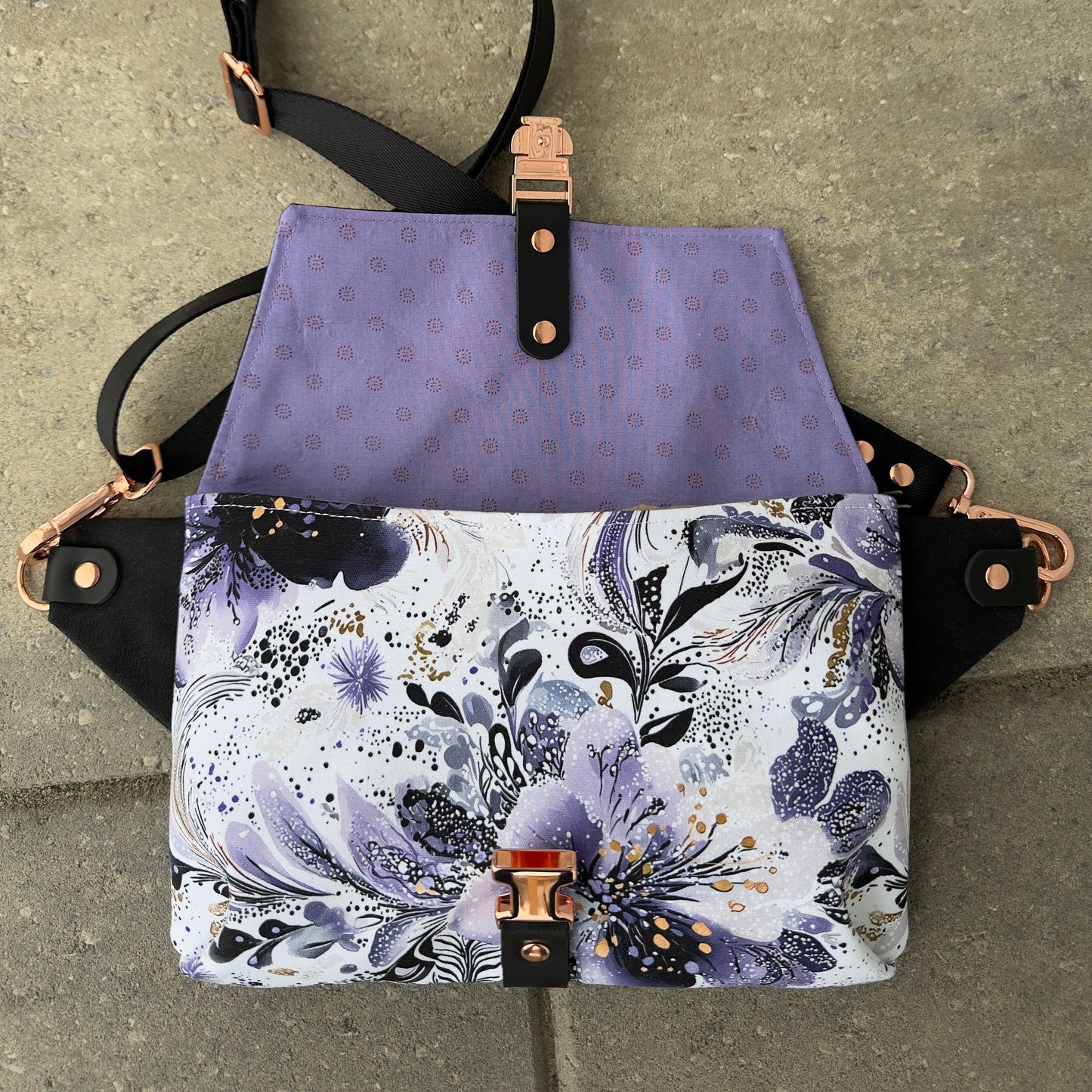 Haralson Crossbody Bag - Purple Floral