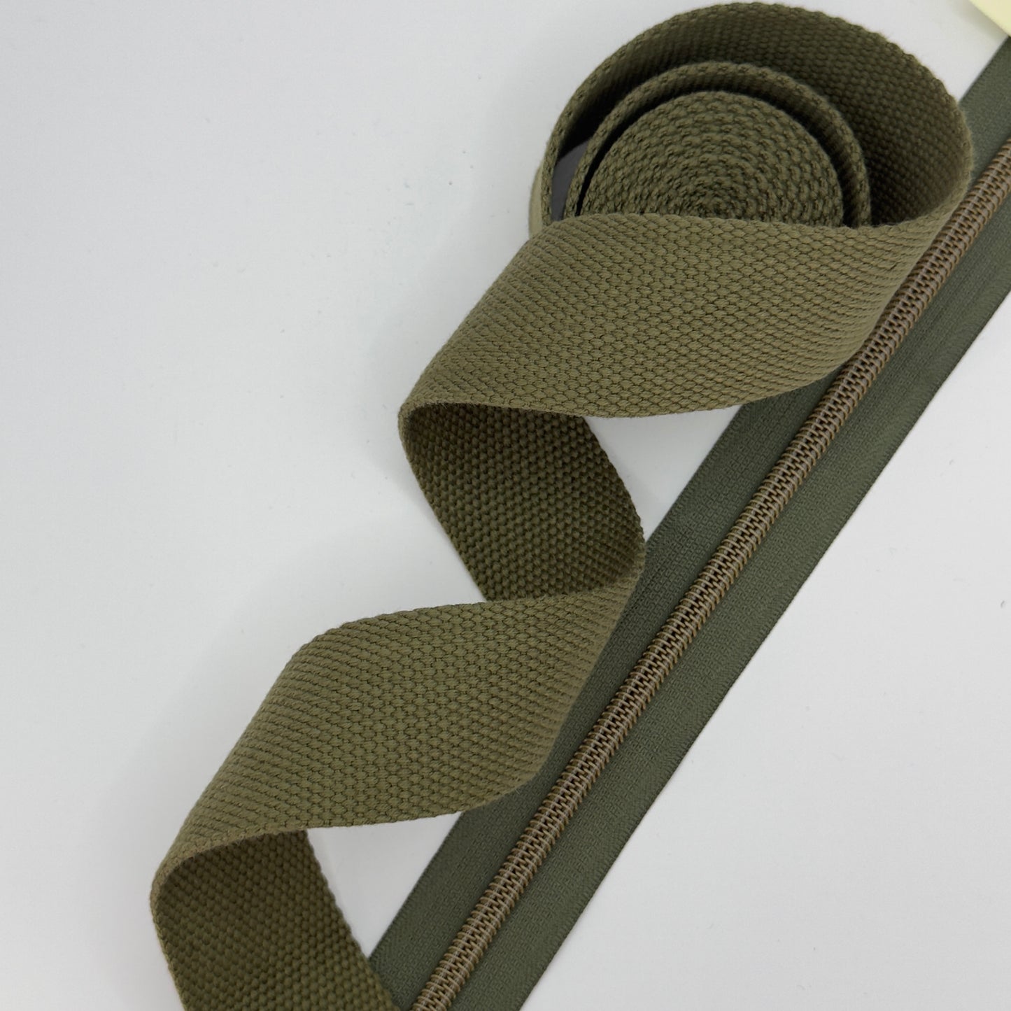 Cotton Blend Webbing - Light Olive