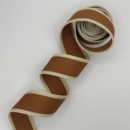 Burnt Umber Striped Polyester Webbing