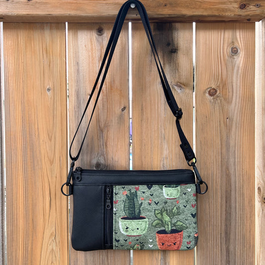 Zippy Crossbody Bag - Cheeky Cactus (Faux Leather)