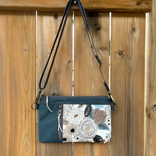 Zippy Crossbody Bag - Vintage Garden, Orion Blue