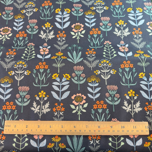 Mojolica Floral on Dark Blue (Sold per yard)