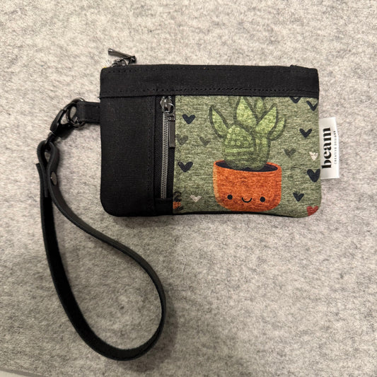 Mini Zippy Clutch - Smiley Cactus