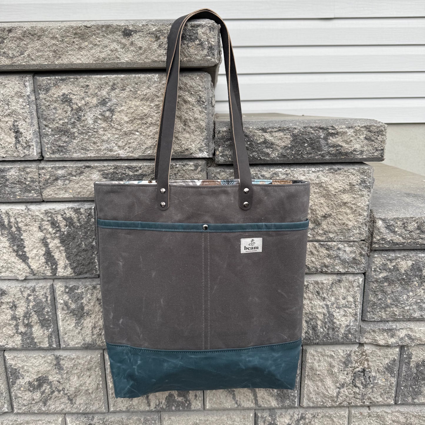 Wool + Wax Tote - Grey Elegance