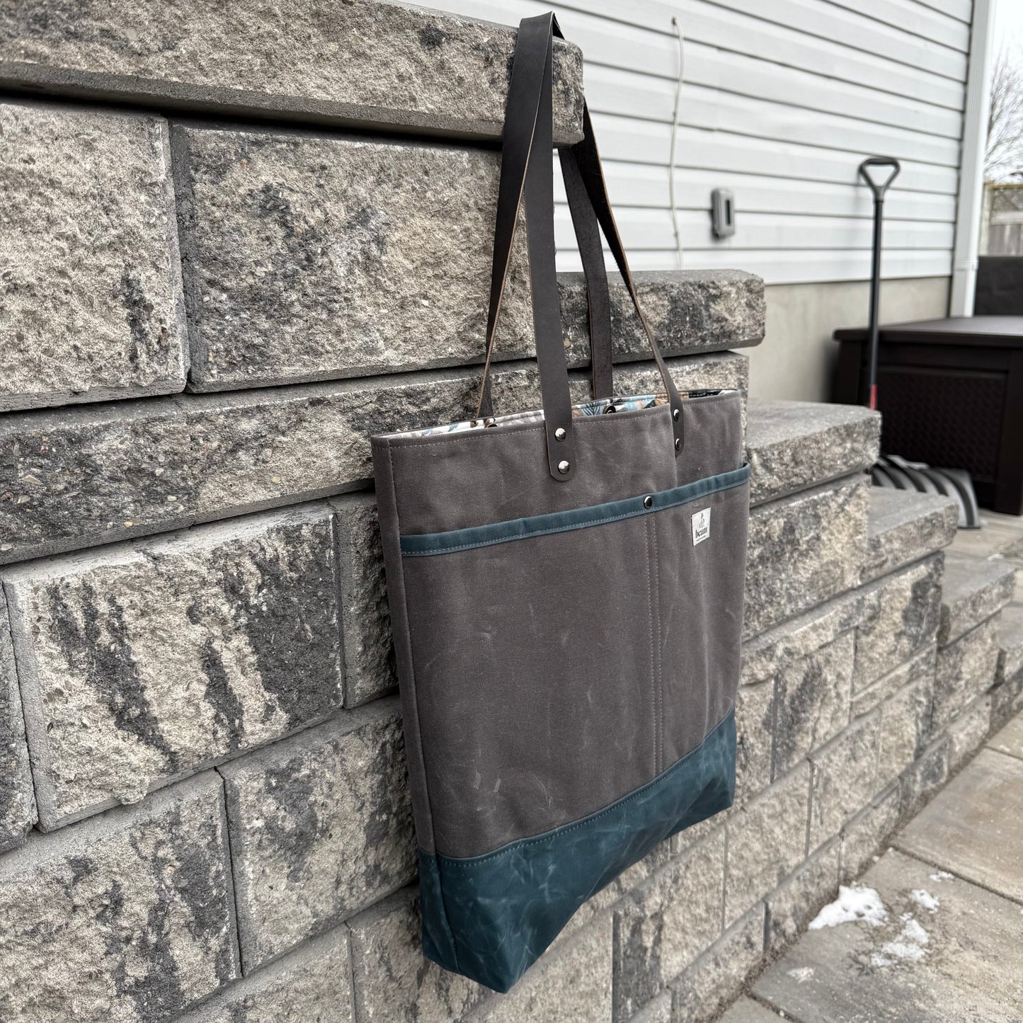 Wool + Wax Tote - Grey Elegance