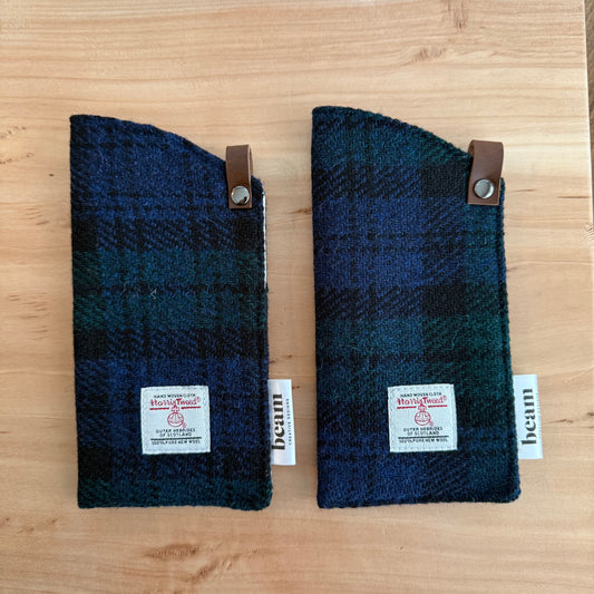 Glasses Case - Dark Navy Plaid