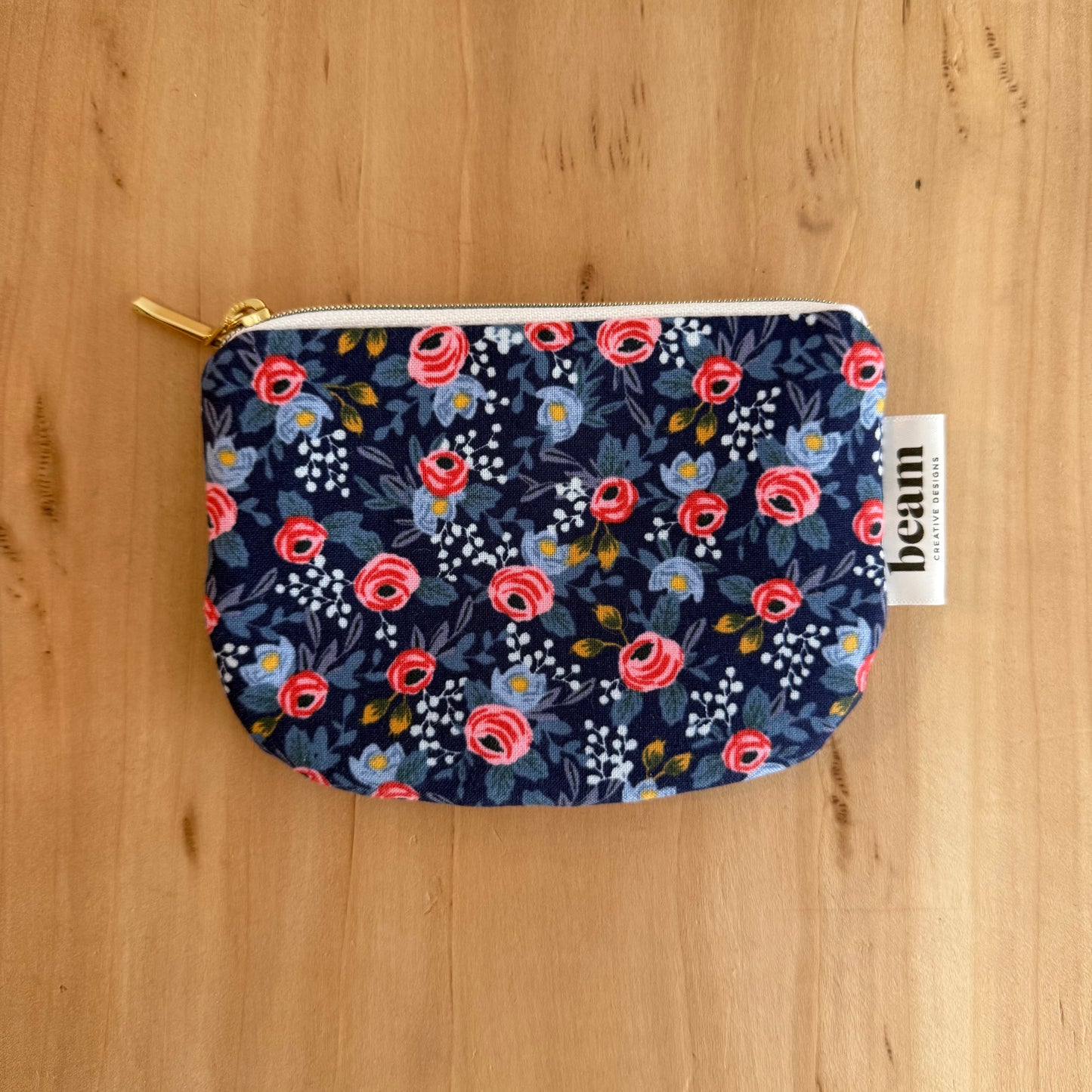 Pochette Sweet Little Coin - Motif floral bleu