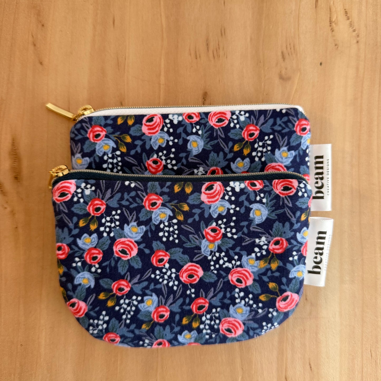 Pochette Sweet Little Coin - Motif floral bleu