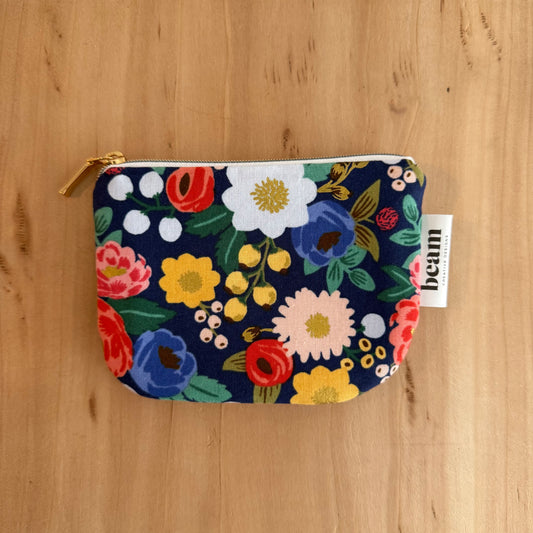 Pochette Sweet Little Coin - Motif floral bleu