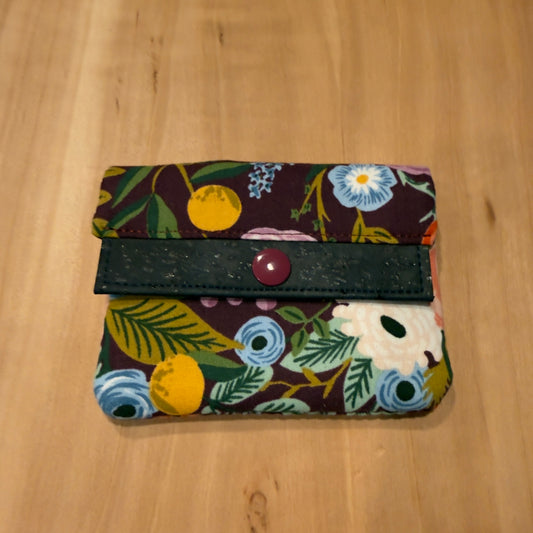 Mini Wallet - Burgundy Floral