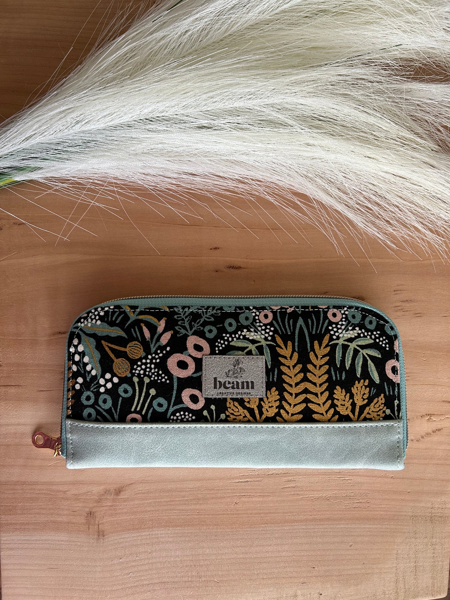 Zip Around Wallet - Metallic Floral