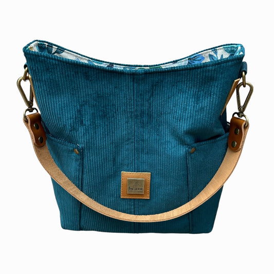 Compass Shoulder Bag - Turquoise Floral