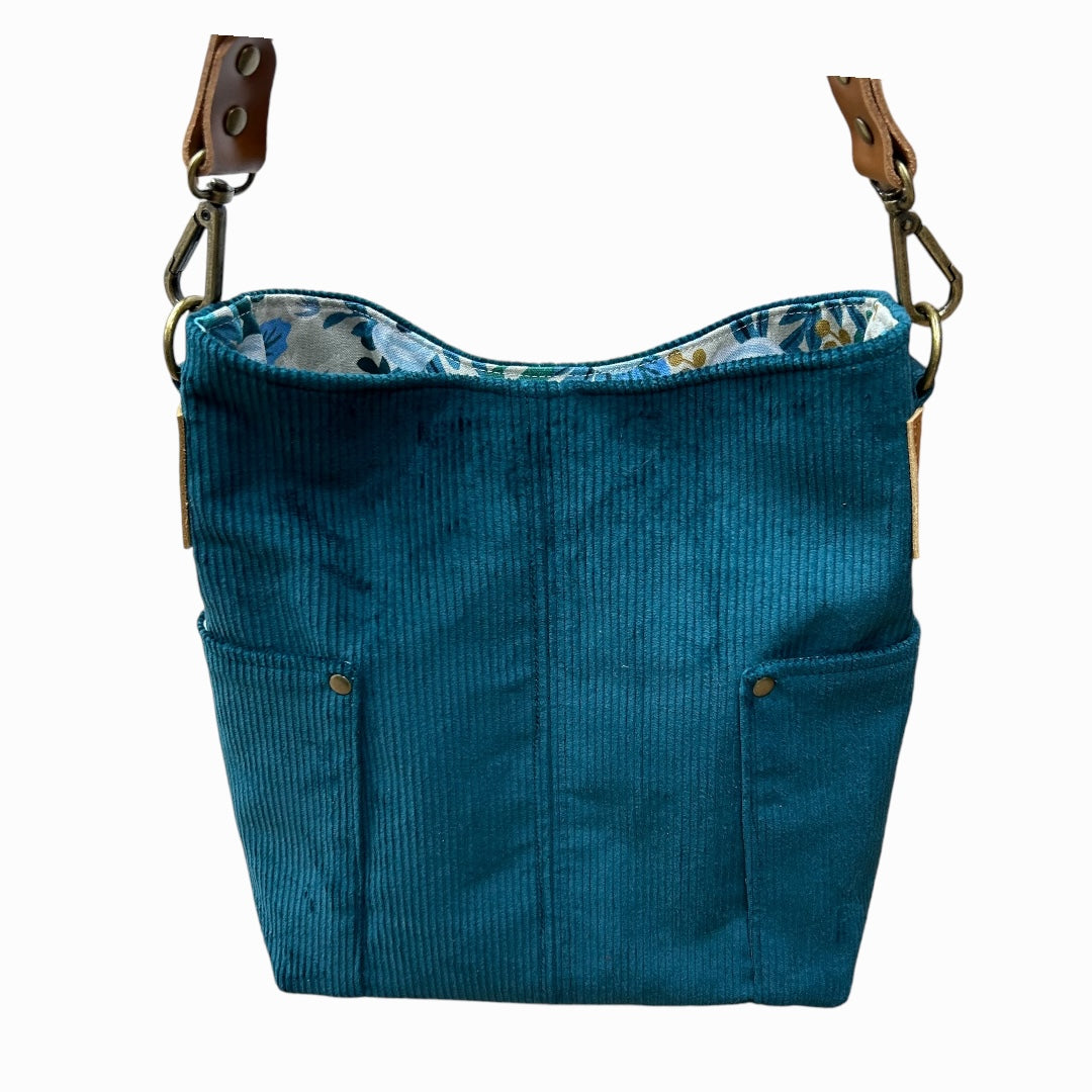 Compass Shoulder Bag - Turquoise Floral