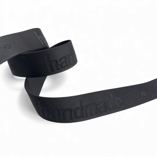 “Handmade” Polyester Jacquard Webbing - Black