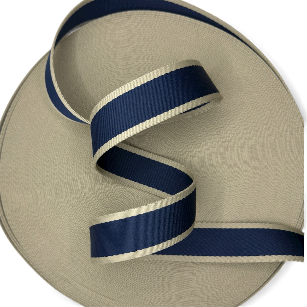 Navy Striped Polyester Webbing