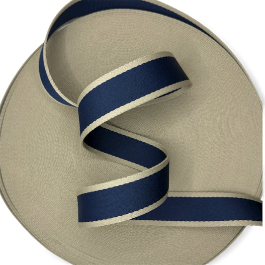 Navy Striped Polyester Webbing