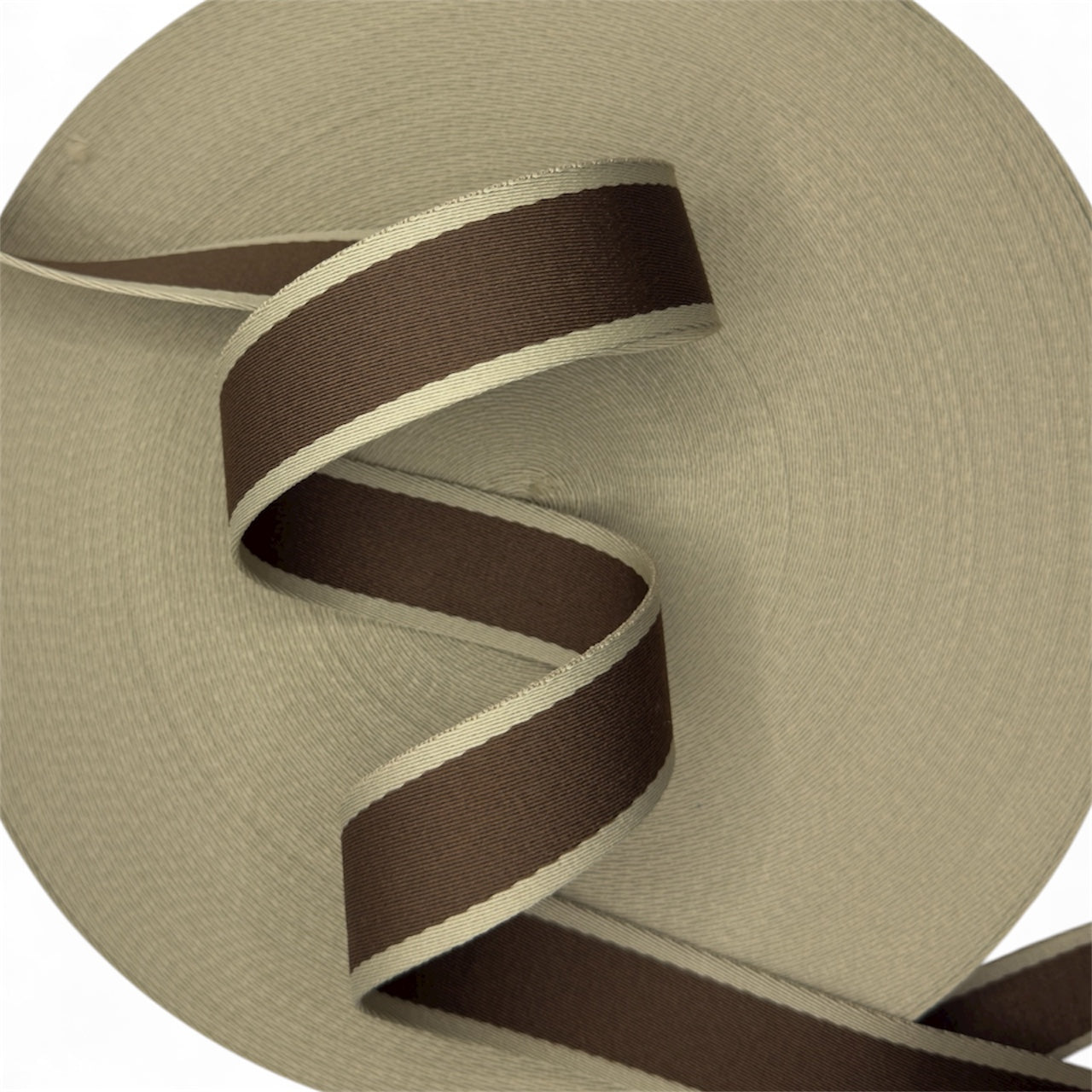 Chocolate Striped Polyester Webbing