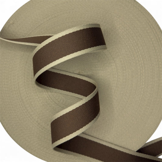Chocolate Striped Polyester Webbing