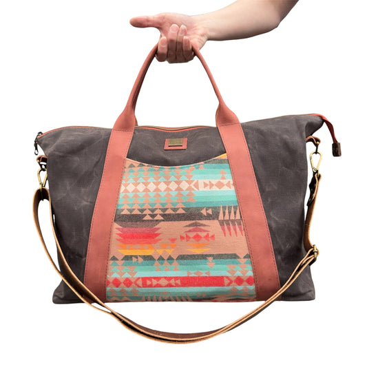 Oxbow Tote, Weekender Bag - Brown Waxed Canvas