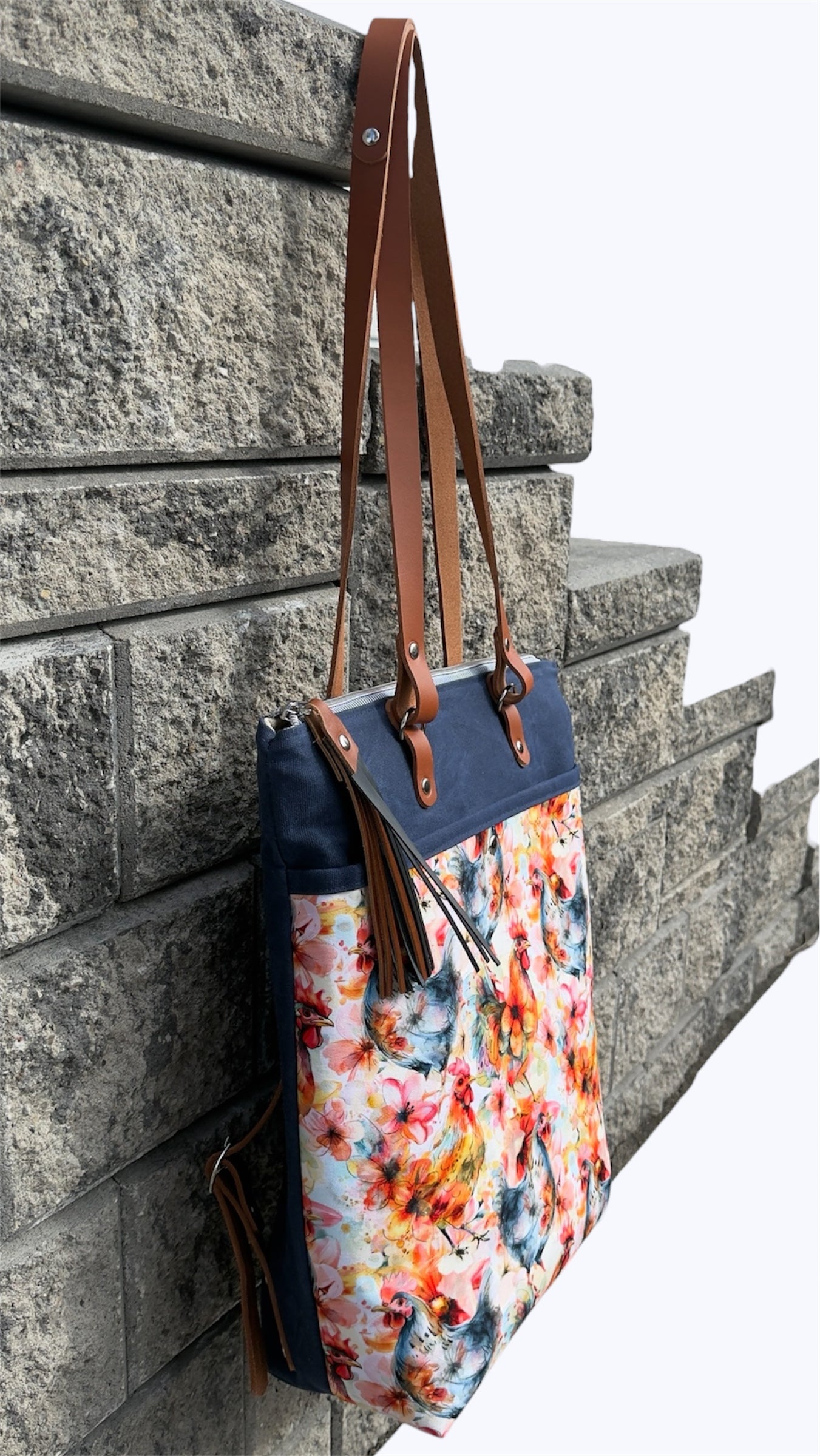 Vibrant Rooster Convertible Tote/Backpack