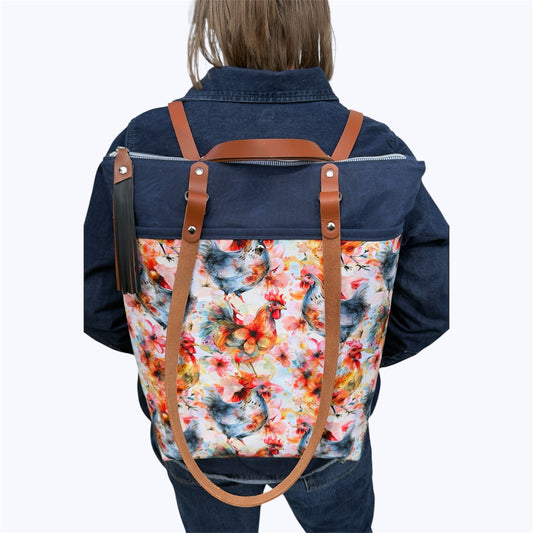 Vibrant Rooster Convertible Tote/Backpack
