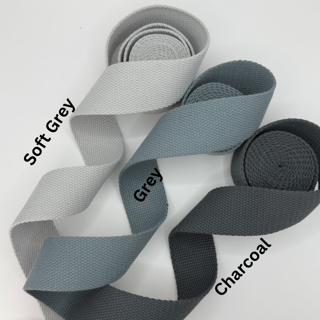 Cotton Blend Webbing - Grey