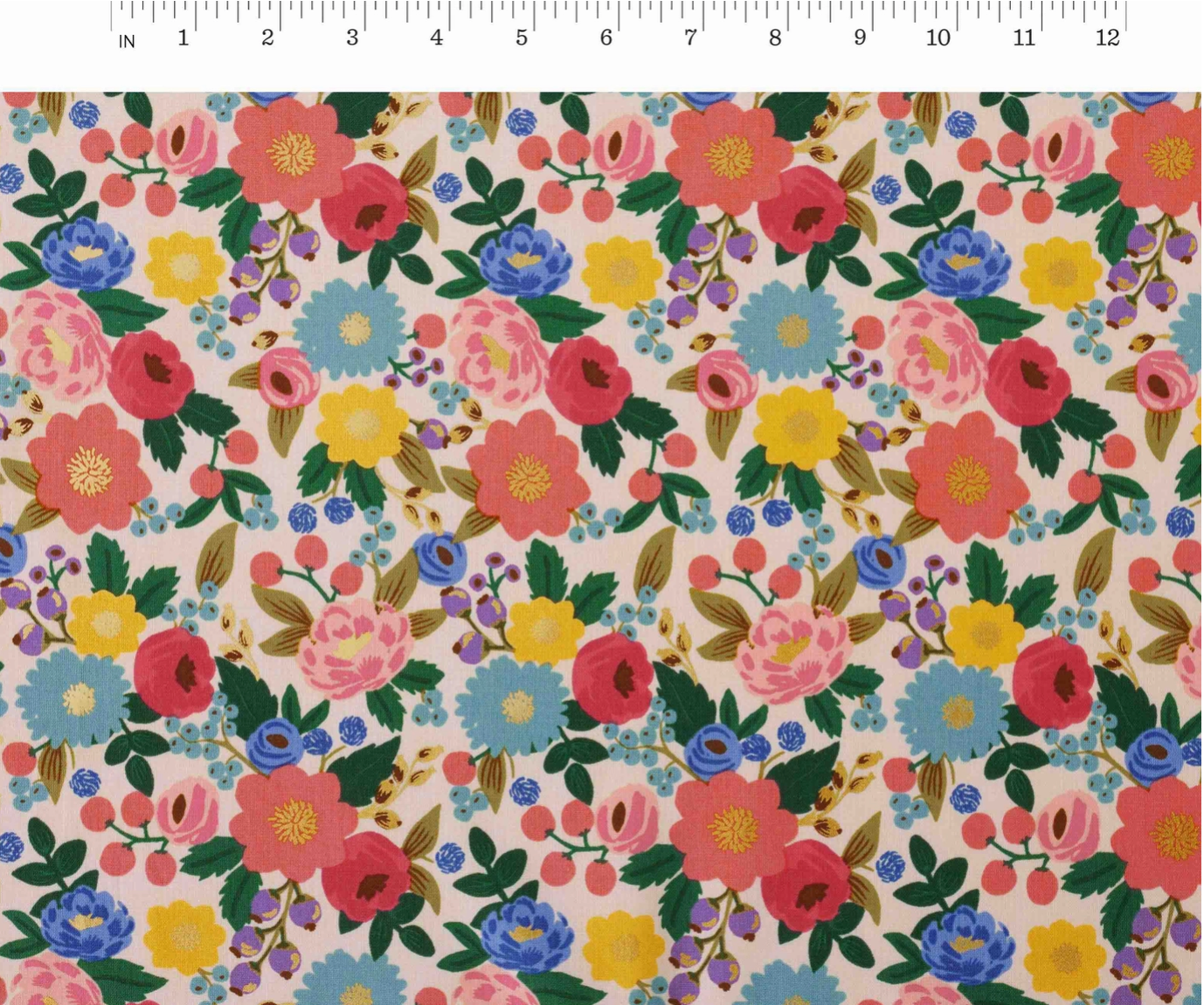 Rifle Paper Co. - Vintage Blossom - Cream Metallic Cotton Fabric